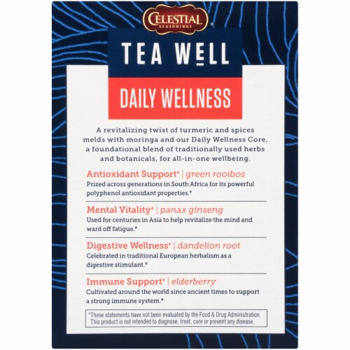 Celestial Seasonings® Tea Well Organic Turmeric Spice Daily Wellness Herbal Supplement Tea Perspective: back
