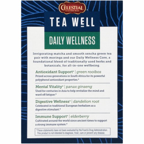 Celestial Seasonings® Tea Well Matcha Green Herb Tea Perspective: back