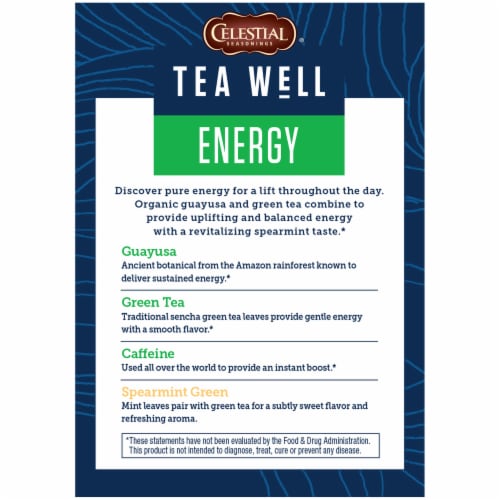 Celestial Seasonings® Tea Well Spearmint Green Energy Herbal Supplement Tea Bags Perspective: back