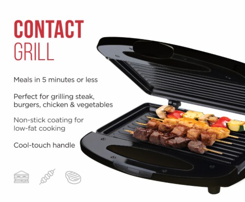 Chefman Compact Electric Contact Grill & Sandwich Maker - Black Perspective: back