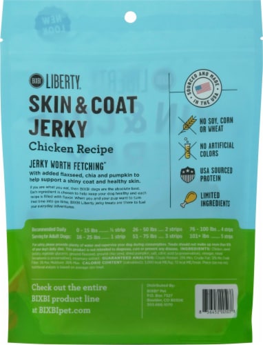 Buckley Pet Skin & Coat Chicken Jerky Grain Free Dog Treats Perspective: back