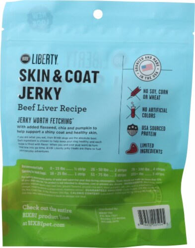 Buckley Pet Skin & Coat Beef Jerky Grain Free Dog Treats Perspective: back