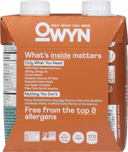 OWYN™ Dark Chocolate Non-Dairy Protein Shake Perspective: back