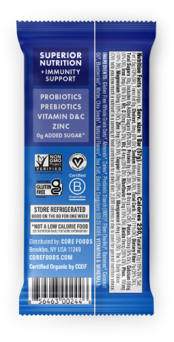 CORE® Foods Blueberry Banana Almond Protein Vegan Bar Perspective: back