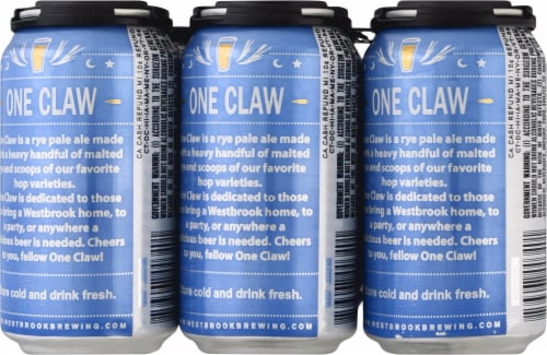 Westbrook Brewing Company One Claw Rye Pale Ale Perspective: back