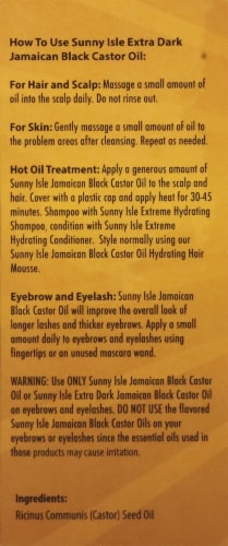 Sunny Isle Extra Dark Jamaican Black Castor Oil Perspective: back