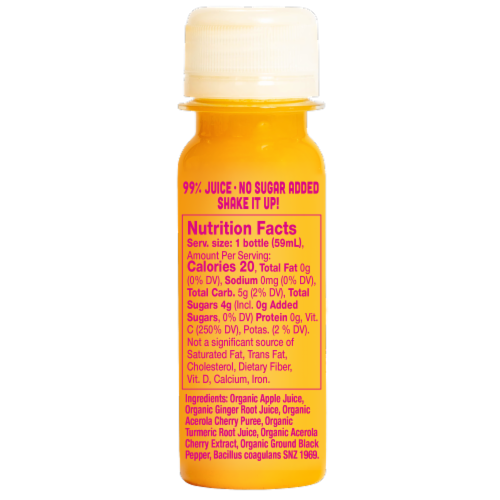 Vive Organic Immunity Boost with Vitamin C Ginger & Turmeric Shot Perspective: back
