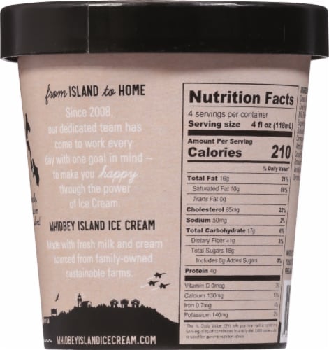 Whidbey Island Now This is Chocolate Ice Cream Pint Perspective: back