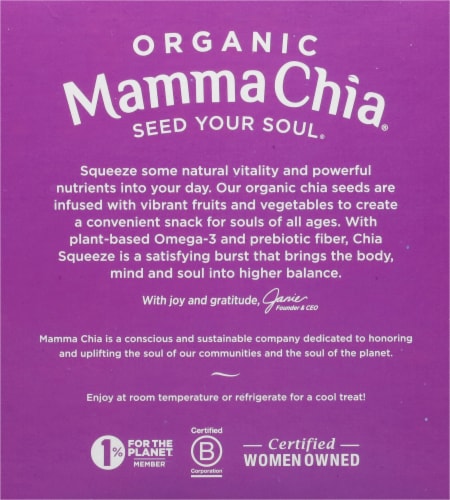 Mamma Chia Organic Chia Squeeze Blackberry Bliss Vitality Snacks 4 Count Perspective: back