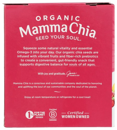 Mamma Chia® Organic Strawberry Lemonade Prebiotic Squeeze Snack Perspective: back