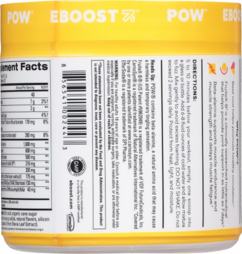 EBOOST Tropical Punch Pre-Workout Superenhancer Powder Perspective: back