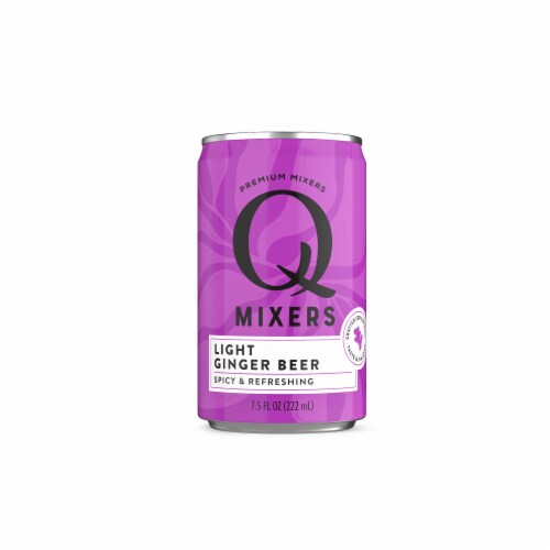 Q Mixers Light Ginger Beer, Premium Cocktail Mixer Made with Real Ingredients, 7.5 Fl Oz Pack of 4 Perspective: back