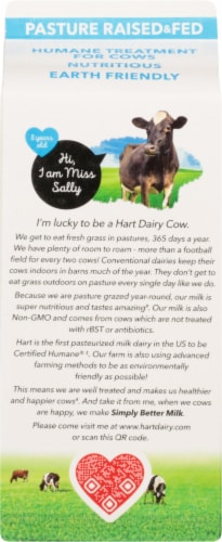 Hart Dairy Grass Fed 2% Reduced-Fat Milk Perspective: back
