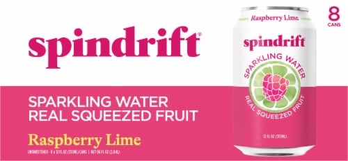 Spindrift® Raspberry Lime Flavored Sparkling Water Cans Perspective: back