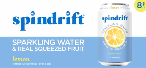 Spindrift® Lemon Flavored Sparkling Water Cans Perspective: back