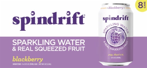 Spindrift® Blackberry Flavored Sparkling Water Cans Perspective: back