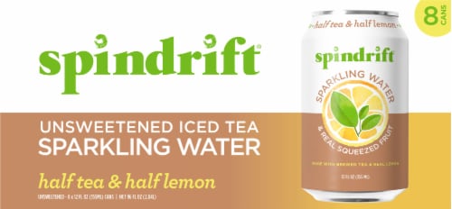 Spindrift® Half Tea Half Lemon Flavored Sparkling Water Cans Perspective: back