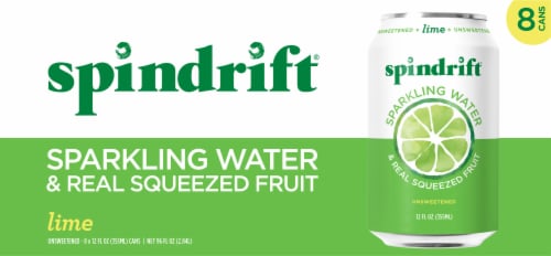 Spindrift® Lime Flavored Sparkling Water Cans Perspective: back