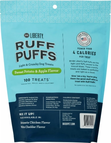 Buckley Pet Liberty Sweet Potato & Apple Ruff Puffs Dog Treats, 4 oz ...