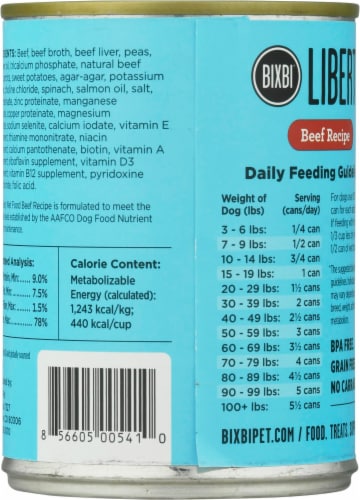 BIXBI Liberty Beef Recipe Wet Dog Food Perspective: back