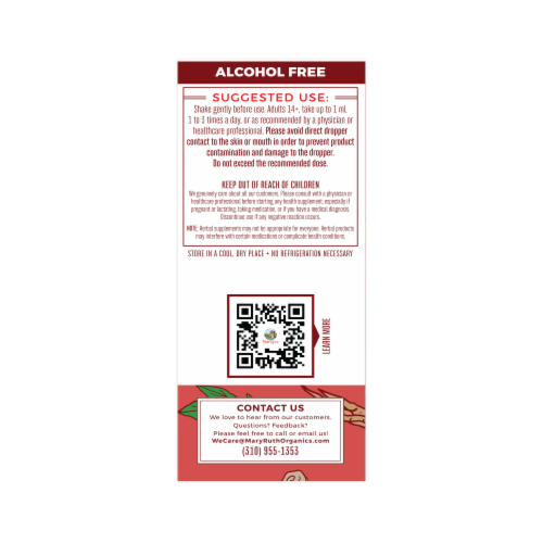 Maryruth's® Organic Ginseng Vitality Herbal Blend Perspective: back