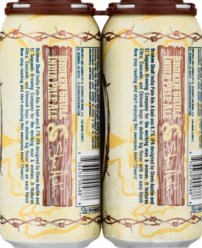 El Segundo Brewing Company Steve Austin's Broken Skull IPA Beer Perspective: back