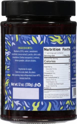 GOOD GOOD® Blueberry Jam (12oz) – No Added Sugar Perspective: back