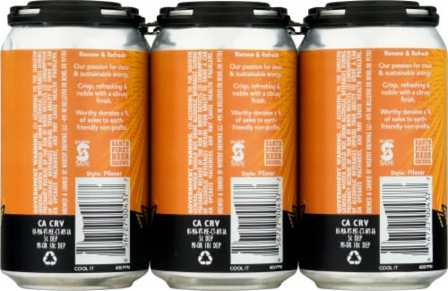 Worthy Brewing Co. Sol Power Pilsner Beer Perspective: back