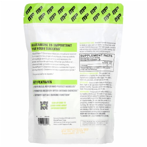 MusclePharm Essentials Glutamine Unflavored - 0.66 lb (300 g) Perspective: back