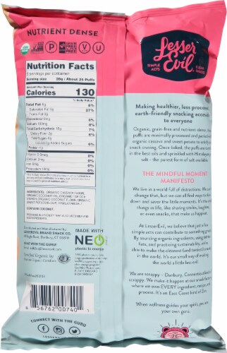 LesserEvil® Paleo Himalayan Pink Salt Puffs Chips Perspective: back