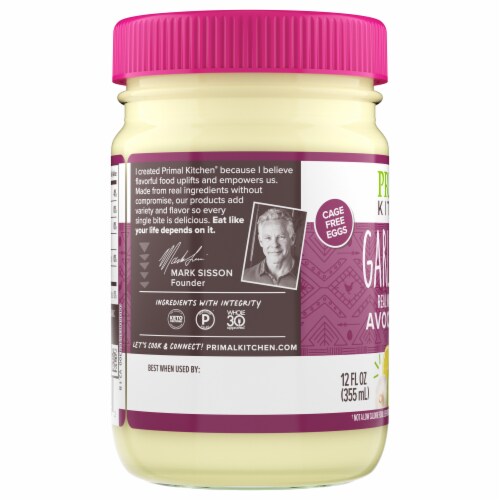 Primal Kitchen Garlic Aioli Mayo Made with Avocado Oil Perspective: back
