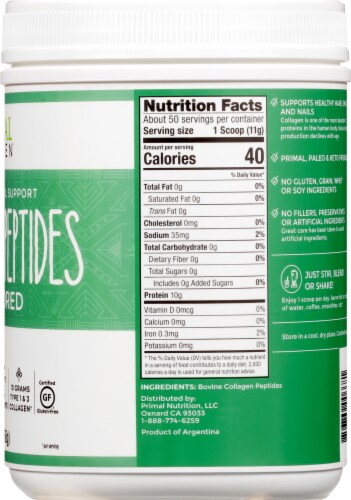 Primal Kitchen Unflavored Collagen Peptides Perspective: back