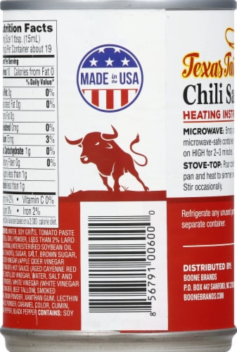 Boone Brands Texas Tailgate® Chili Sauce Perspective: back
