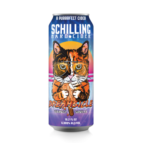 Schilling Dreamsicle Orange Vanilla Craft Cider Single Can Perspective: back