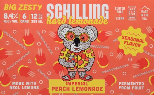 Schilling Seasonal Imperial Peach Hard Lemonade Perspective: back