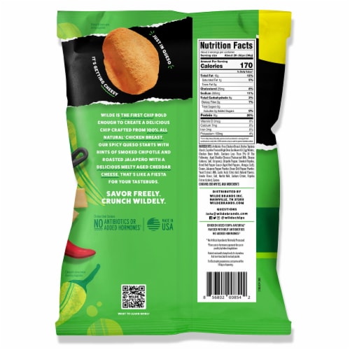 Wilde Spicy Queso Protein Chips® Perspective: back