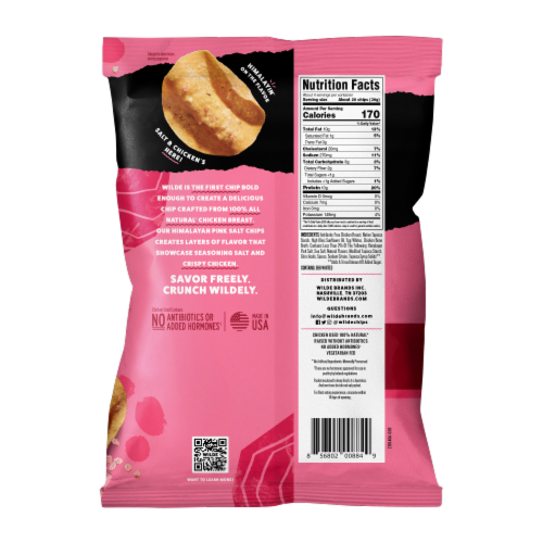 Wilde Protein Chips® Himalayan Pink Salt Chips Perspective: back