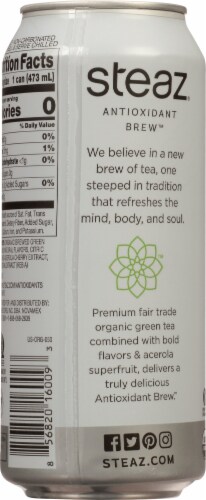 Steaz® Zero Calorie Iced Tea Half And Half Green Tea With Lemonade Perspective: back