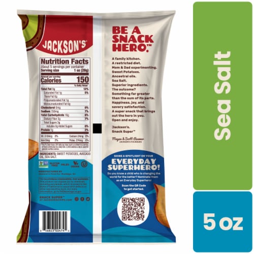 Jackson's® Sea Salt Sweet Potato Chips Perspective: back