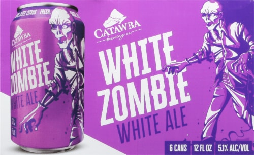 Catawba White Zombie White Ale Cans Perspective: back