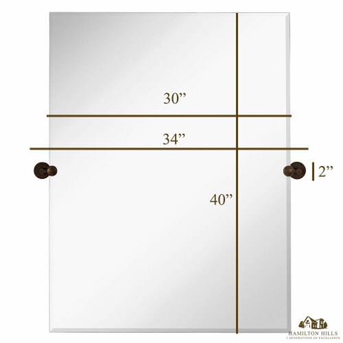 Hamilton Hills 30x40inch Bronze Pivot Mirror with Wall Brackets Perspective: back