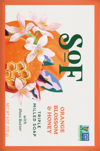 South of France Orange Blosson Honey Bar Soap Perspective: back
