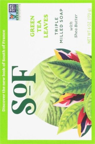 South of France Green Tea Bar Soap Perspective: back