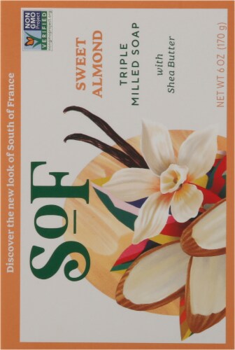 South of France Almond Gourmande Bar Soap Perspective: back