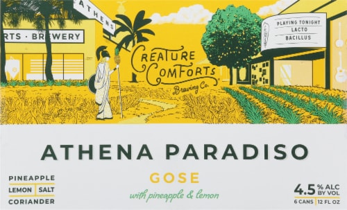Creature Comforts Brewing Co® Athena Paradiso Pineapple & Lemon Gose Perspective: back