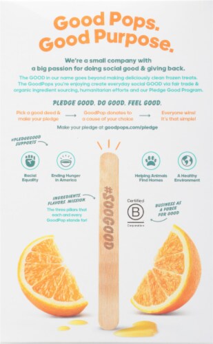 Goodpop Organic Dairy Free Orange N' Cream Frozen Dessert Pops Perspective: back