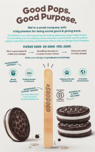 Goodpop® Organic Cookies & Cream Pops Perspective: back