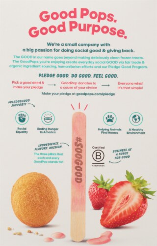 Goodpop® Organic Dairy Free Strawberry Shortcake Frozen Dessert Pops Perspective: back