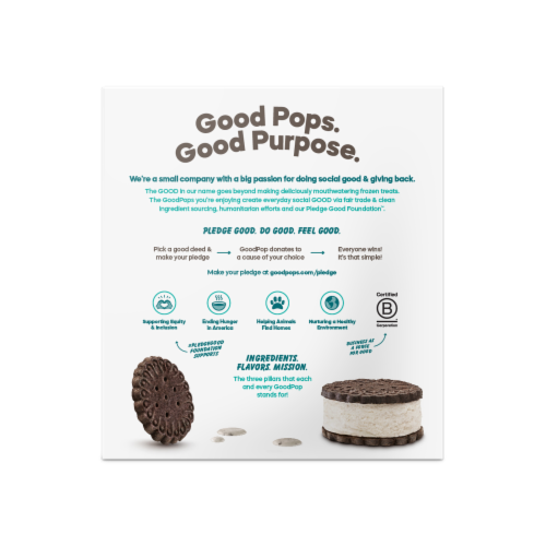 Goodpop® Dairy Free Oatmilk Chocolate Vanilla Ice Cream Sandwiches Perspective: back