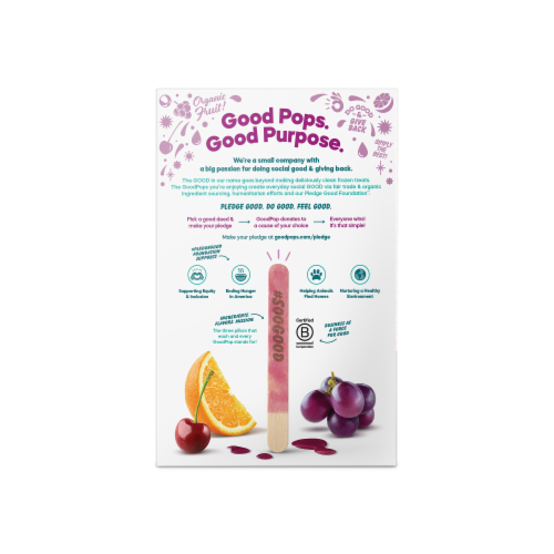 Goodpop Organic Frozen Pops, Orange, Cherry, and Grape